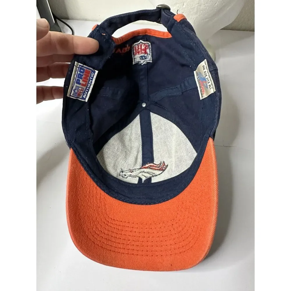 Vintage 90s Logo Athletic Denver Broncos Hat Strapback Pro Line NFL Adjustable‎